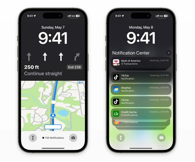 冠县苹果维修服务分享iOS17锁屏地图导航半屏显示长什么样 